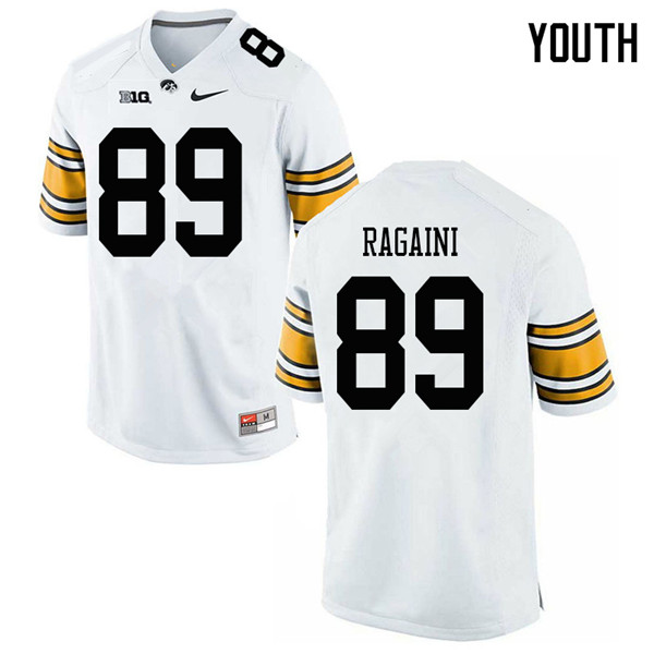 Youth #89 Nico Ragaini Iowa Hawkeyes College Football Jerseys Sale-White